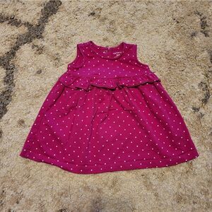 NWOT Carter's baby girl pink w white polka-dot sleeveless dress